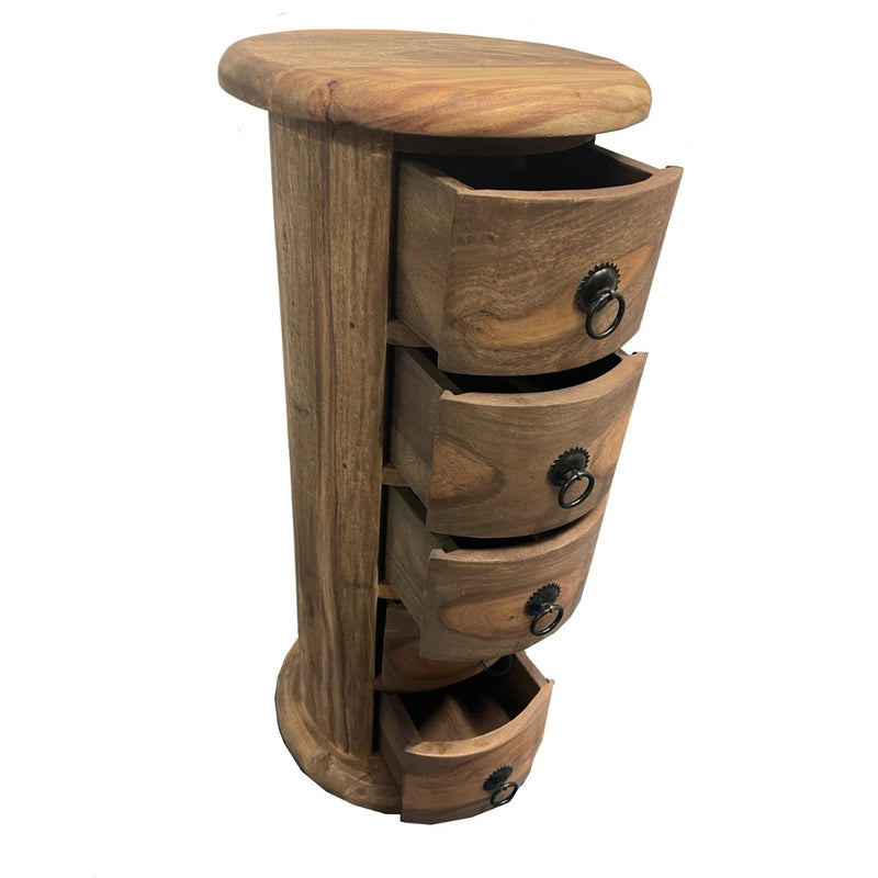 Jali Natural 5 Drawer Slim Drum