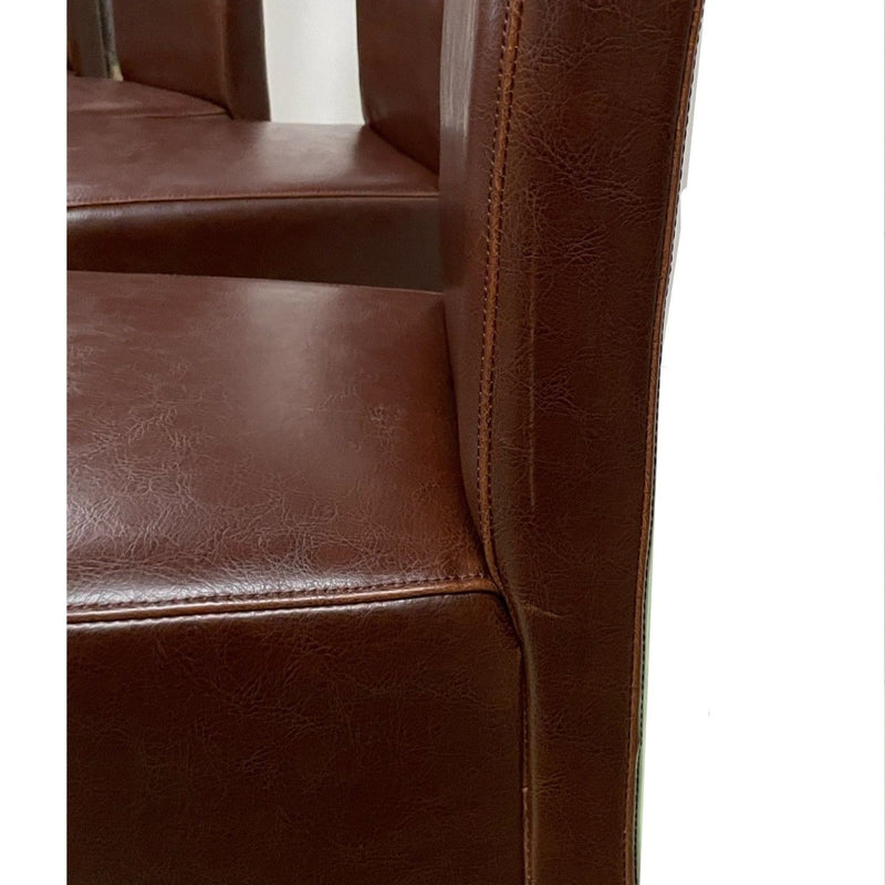 Set of 4 Antique Brown Rollback Chairs (T72)