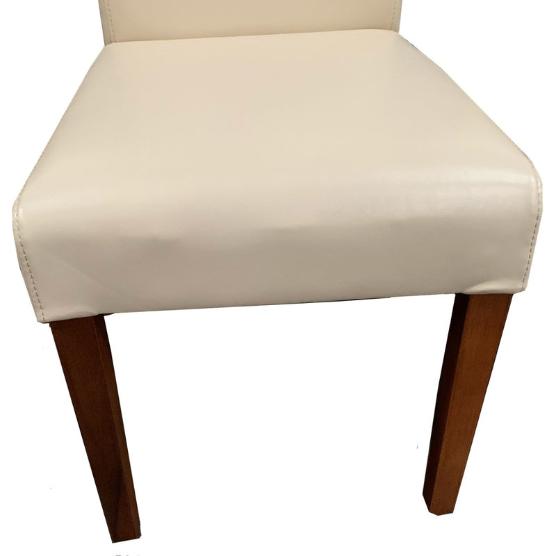 Ex Display Cream Leather Rollback Dining Chair