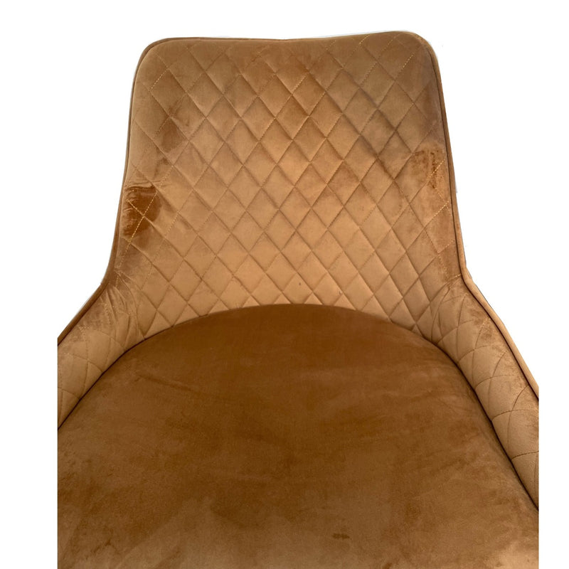 Set of 6 Ochre Henley Velvet Chairs