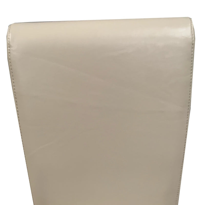 Ex Display Cream Leather Rollback Dining Chair