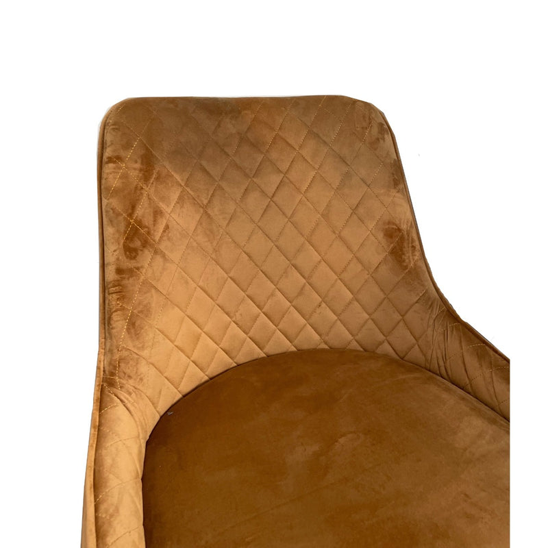Set of 6 Ochre Henley Velvet Chairs