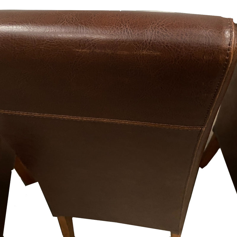Set of 4 Antique Brown Leather Madrid Dining Chair (T45)