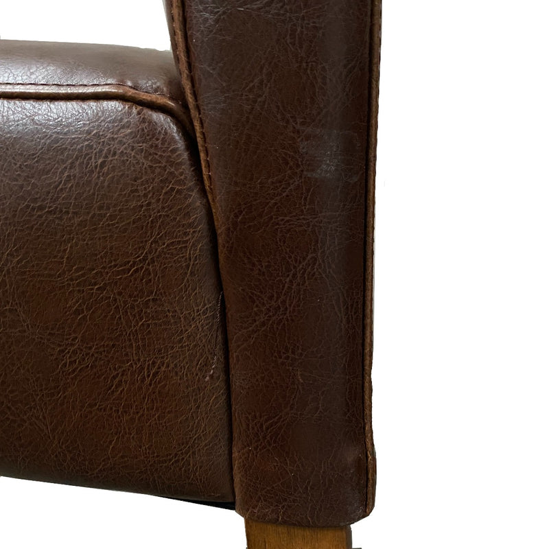 Set of 4 Antique Brown Leather Madrid Dining Chair (T45)
