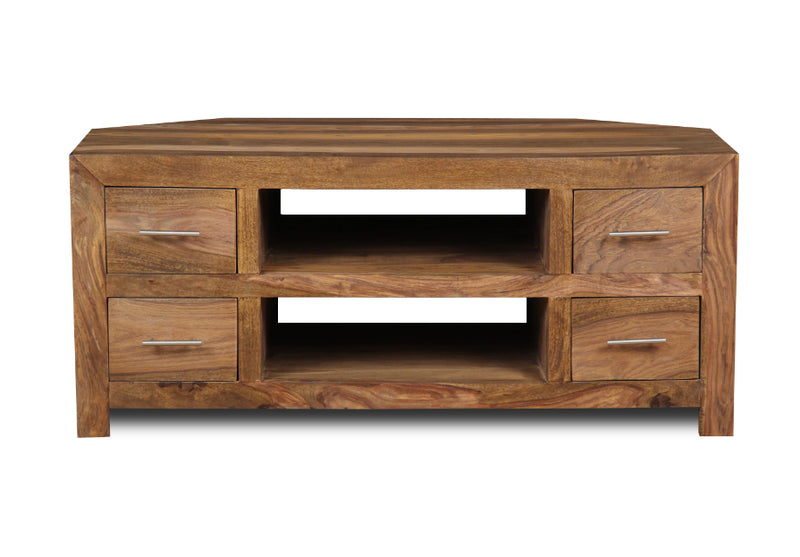 Cube Natural Corner TV Unit