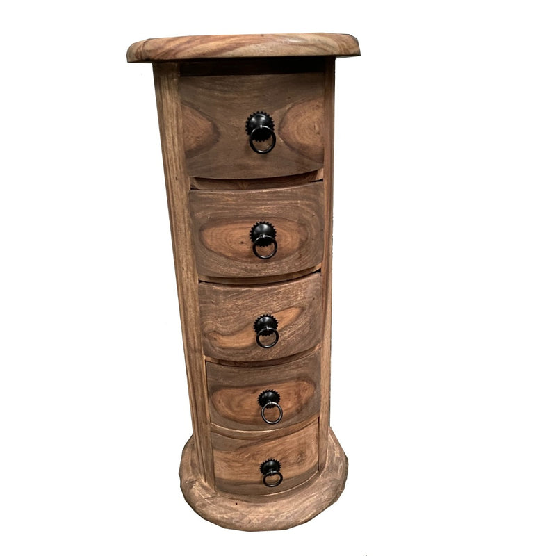 Jali Natural 5 Drawer Slim Drum