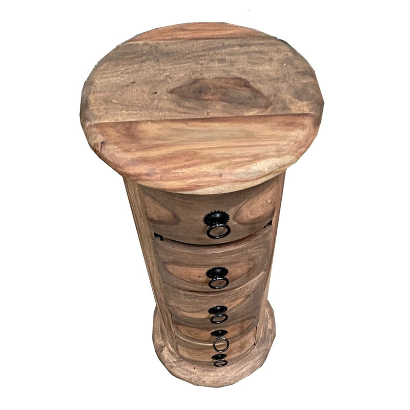 Jali Natural 5 Drawer Slim Drum