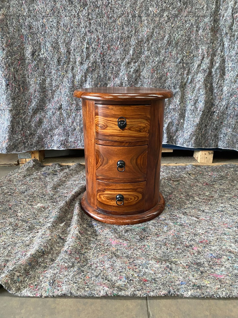 Jali Sheesham 42cm 3 Drawer Drum