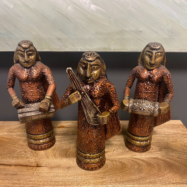 Set of 3 Indian Musical Sculptures