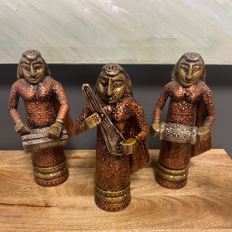Set of 3 Indian Musical Sculptures