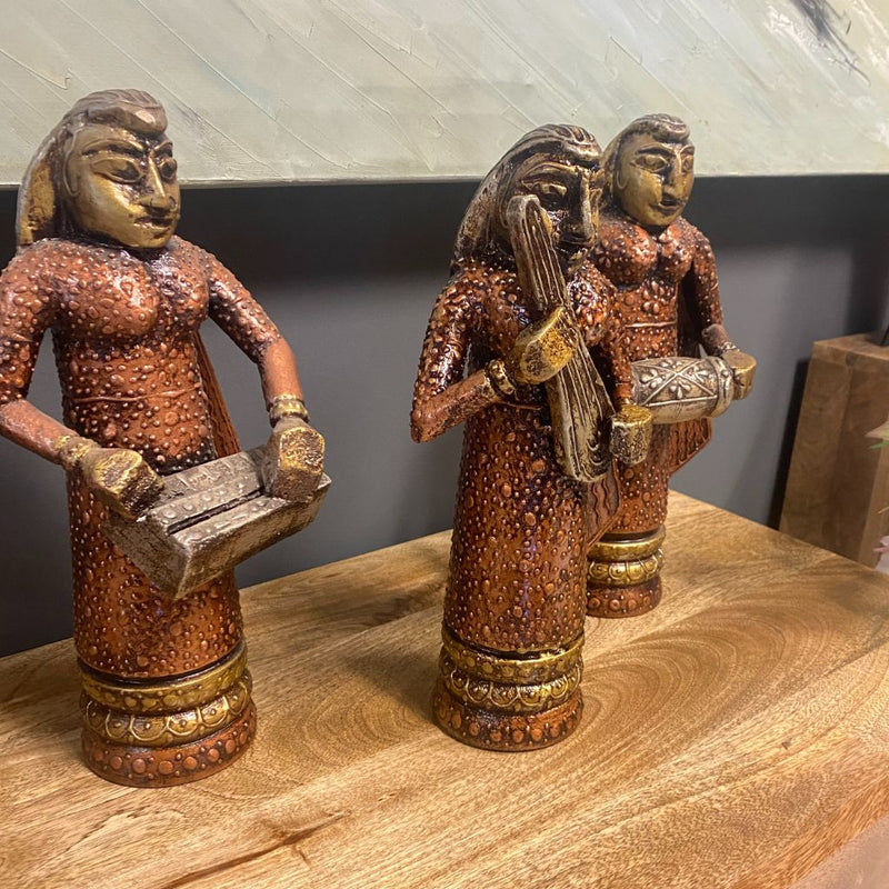 Set of 3 Indian Musical Sculptures