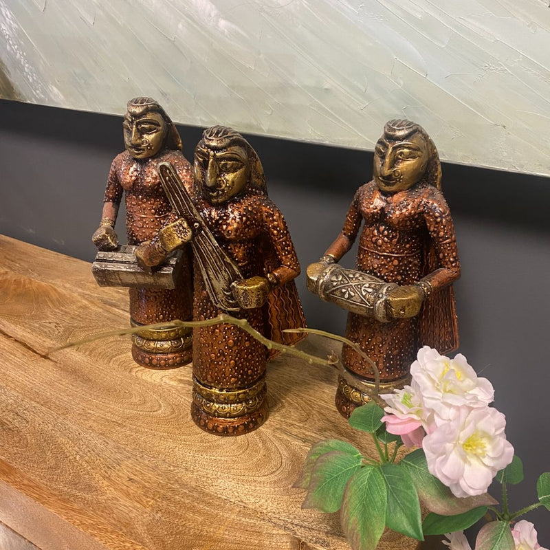 Set of 3 Indian Musical Sculptures