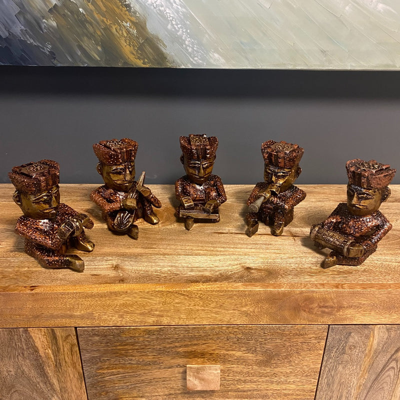 Set of 5 Indian Musical Sculptures