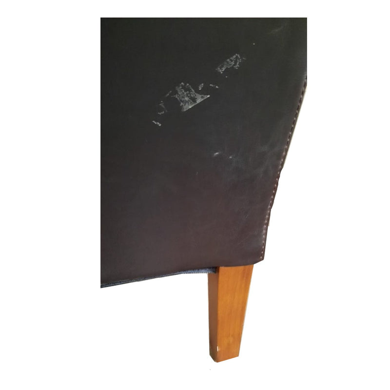 Black Leather Rollback Dining Chair