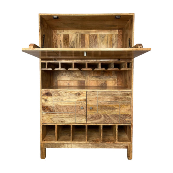 Inset Light Mango Drinks Cabinet 