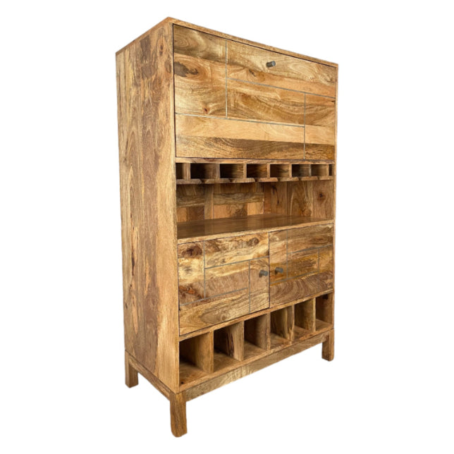 Inset Light Mango Drinks Cabinet 