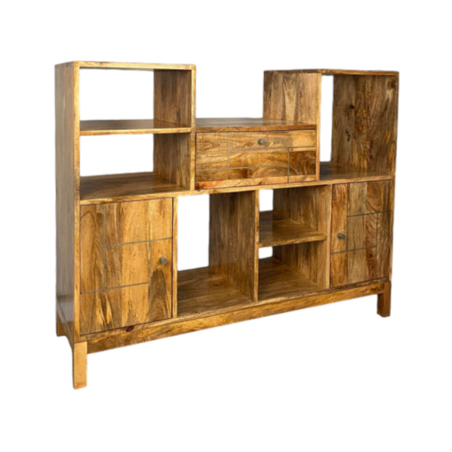 Inset Light Mango LP Turntable/Drinks Cabinet