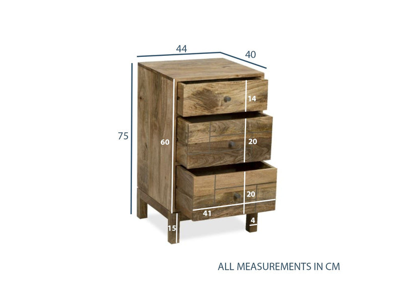 Inset Light Mango Small Drawer