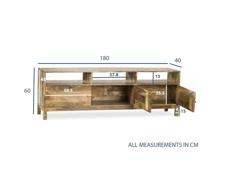 Inset Light Mango Chest of Drawers