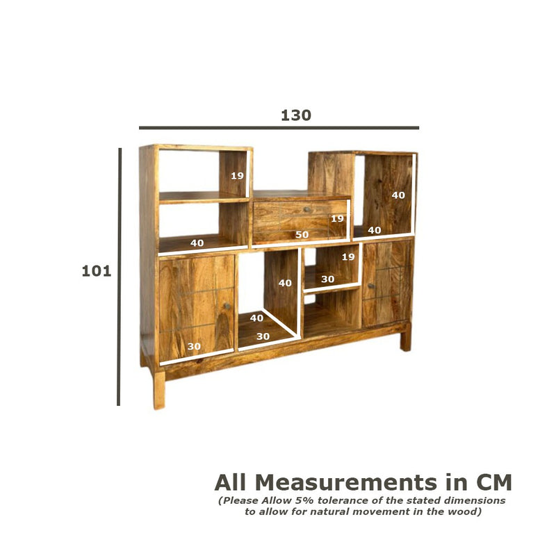 Inset Light Mango 130cm LP Turntable/Drinks Cabinet - In Stock