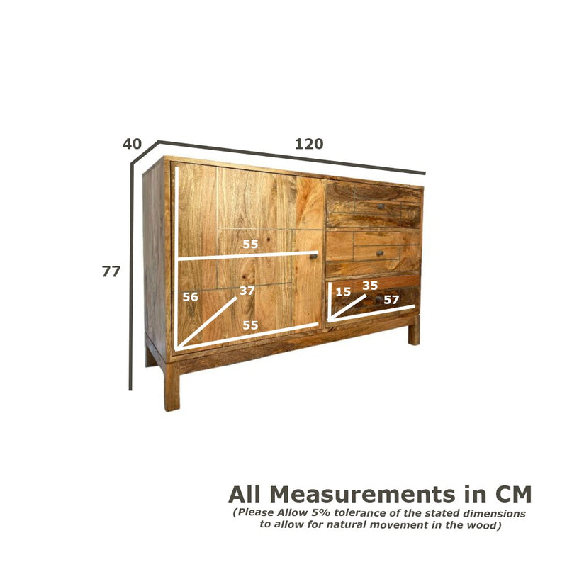 Inset Mango 120cm Sideboard - Last one remaining