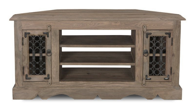 Jali Mango - Natural 114cm Corner TV Unit