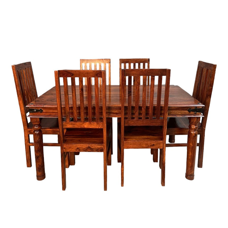 Jali 160cm Dining Table & 6 Jali Dining Chairs
