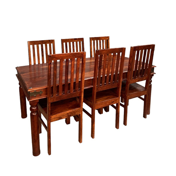 Jali 180cm Dining Table & 6 Jali DIning Chairs