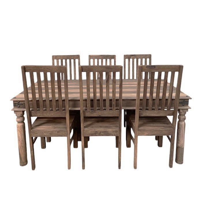 Jali Natural 180cm Dining Table & 6 Jali Natural Dining Chairs