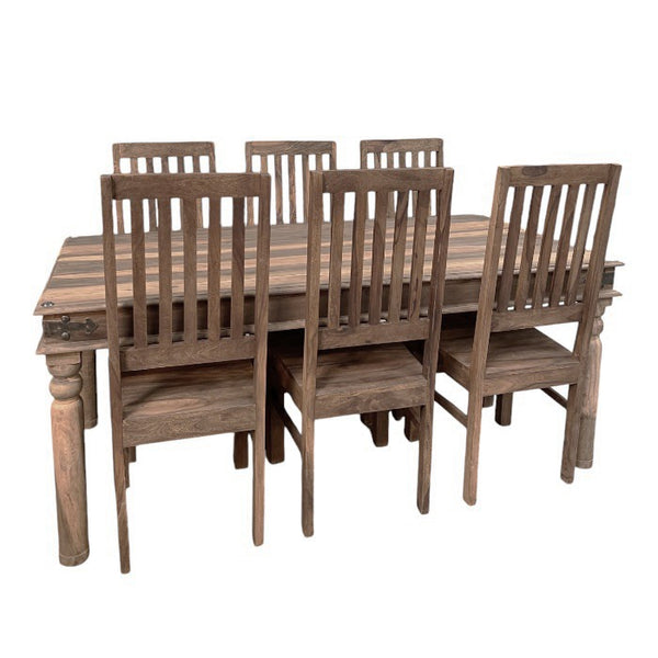 Jali Natural 180cm Dining Table & 6 Jali Natural Dining Chairs