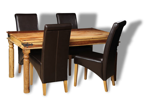 Jali Light Dining Table & 4 Rollback Chairs