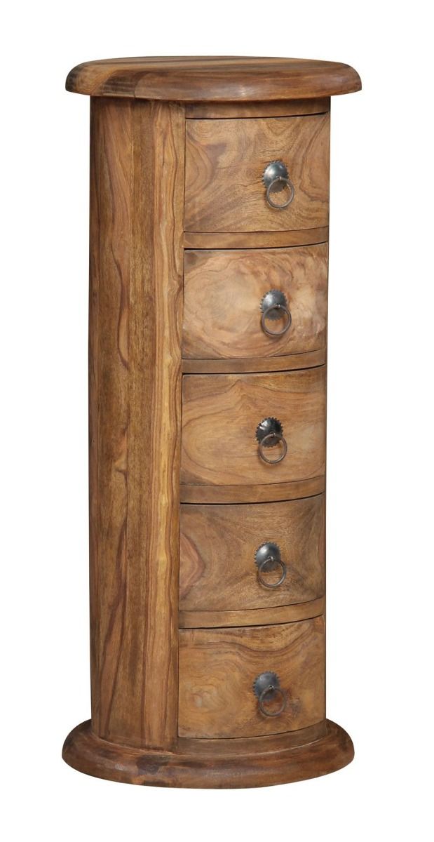 Jali Natural 5 Drawer Slim Drum