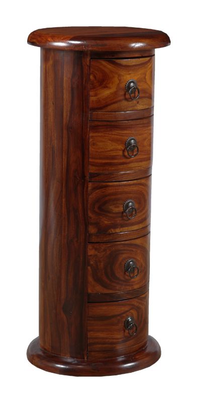  Jali Mango - Honey 5 Drawer Slim Drum 
