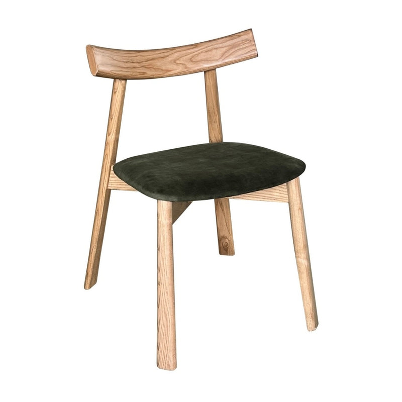 Japandi Green Velvet Dining Chair