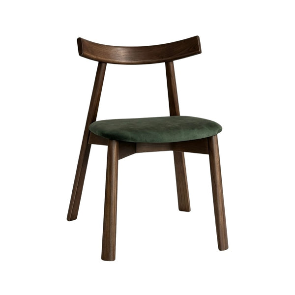 Japandi Green Velvet Oak Dining Chair (Dark Leg) - Due 30th September