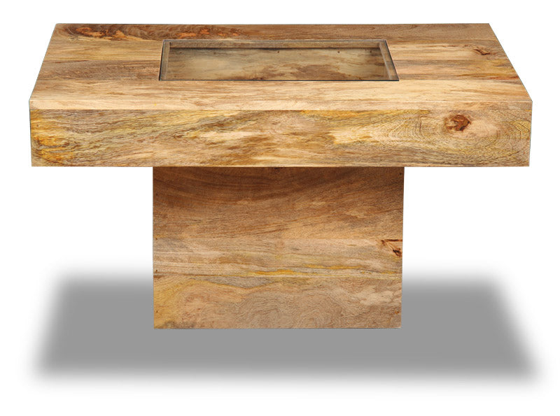 Light Dakota Mango Wood 85cm Pebble Coffee Table - In Stock