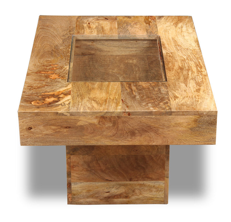 Light Dakota Mango Wood 85cm Pebble Coffee Table - In Stock