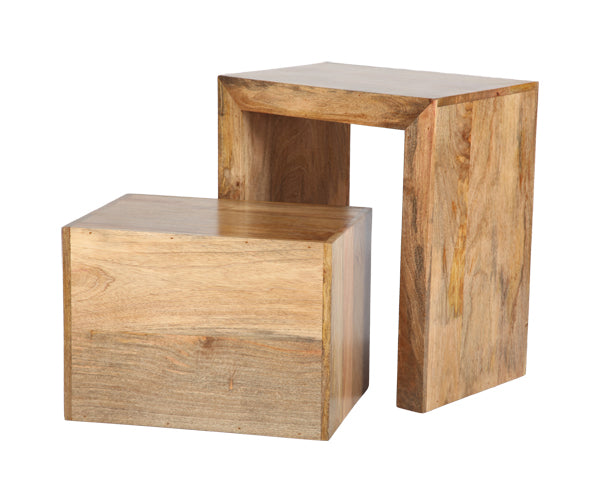 Light Mango Wood Cube Nest
