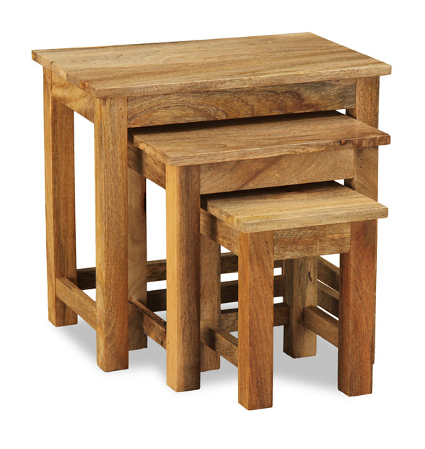 Light Mango Wood Nest of Tables