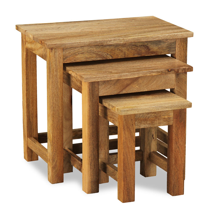 Light Mango Wood Nest of Tables