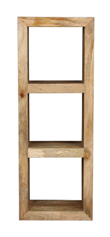 Light Mango Wood Triple Bookshelf