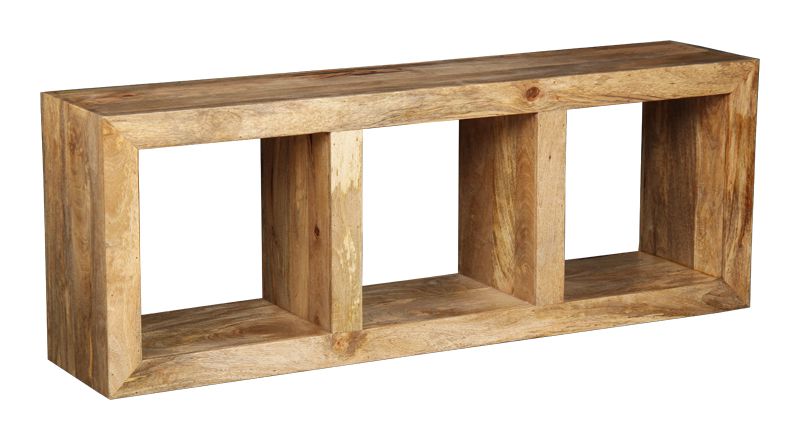 Light Mango Wood Triple Bookshelf