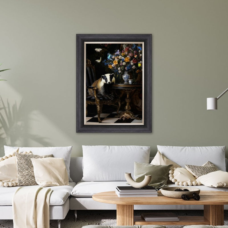Curiosity Badger Framed Art - In Stock