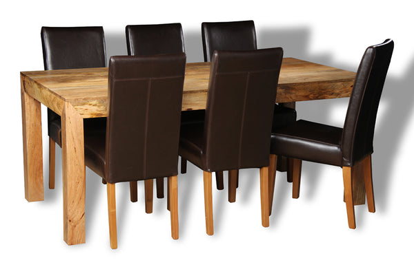 Mango Light 180cm Dining Table & 6 Barcelona Chairs