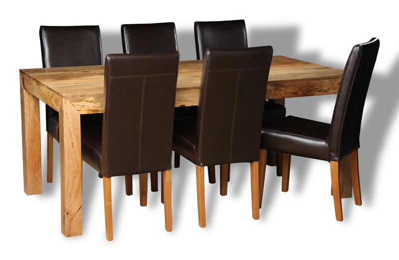 Mango Light 180cm Dining Table & 6 Barcelona Chairs