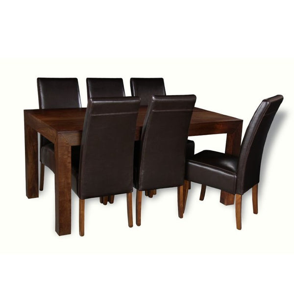 Mango Wood 160cm Dining Table & 6 Madrid Chairs