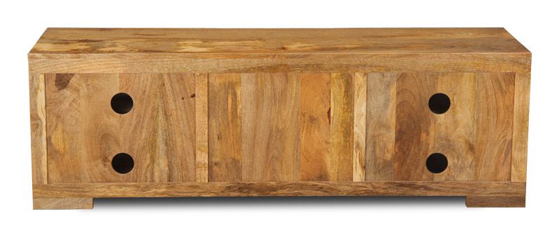 Light Mango Wood 2 Drawer Media Unit