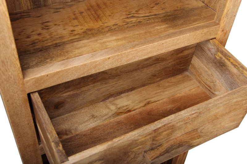 Light Mango Wood 1 Drawer Bookcase