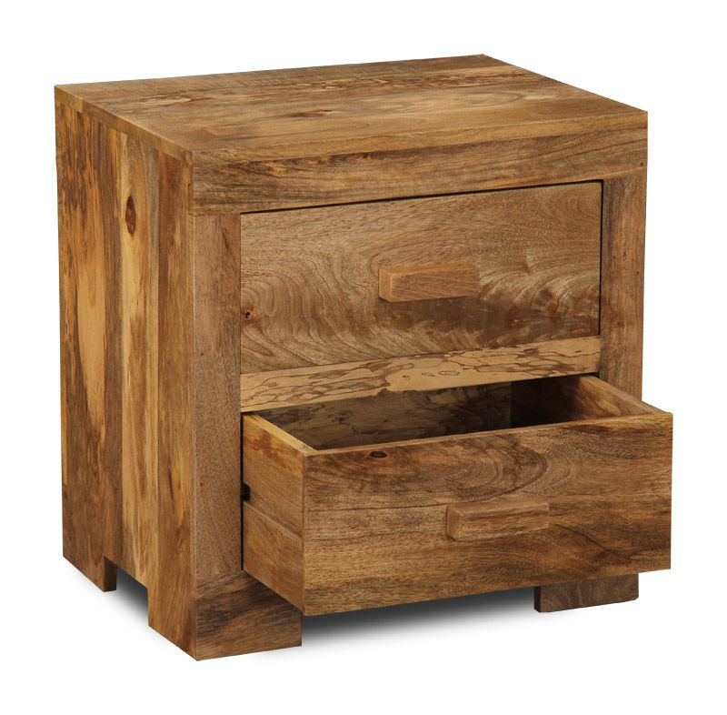 Light Mango Wood 2 Drawer Small Chest