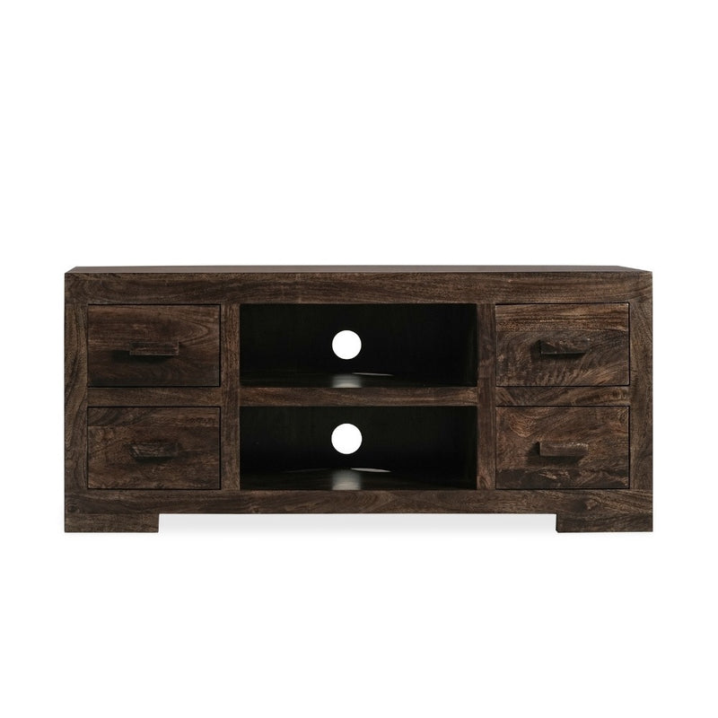 Mango Wood Walnut 125cm Media Unit